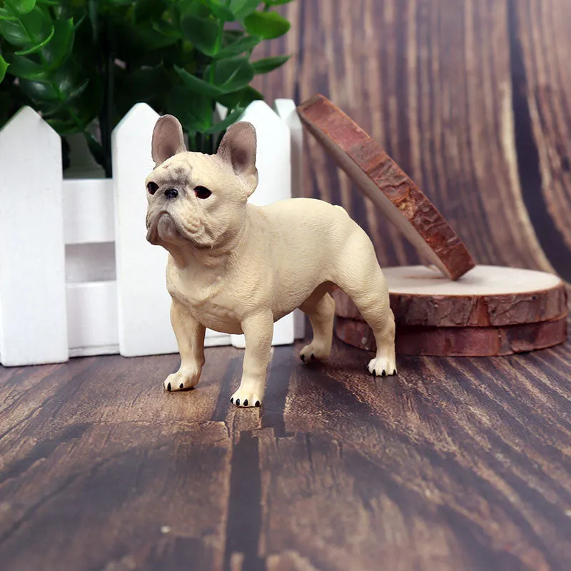 Oenux Lovely French Bulldog Animals Cute Puppy Sleep Lazy Dog Action Figures Model Figurine PVC Home Decoration Education Toy