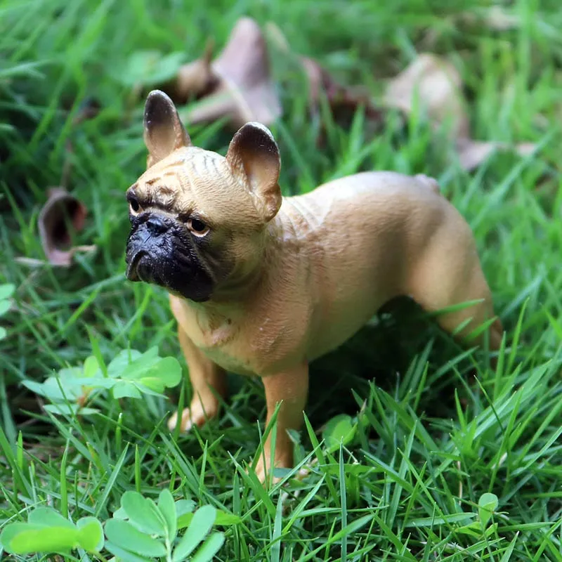 Oenux Lovely French Bulldog Animals Cute Puppy Sleep Lazy Dog Action Figures Model Figurine PVC Home Decoration Education Toy