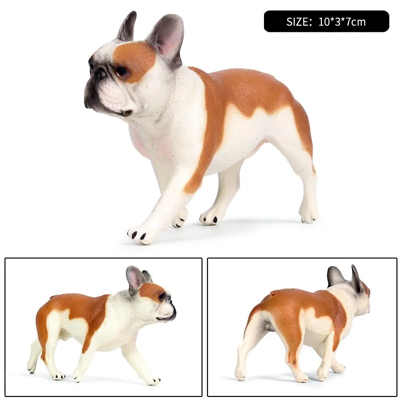 Oenux Lovely French Bulldog Animals Cute Puppy Sleep Lazy Dog Action Figures Model Figurine PVC Home Decoration Education Toy