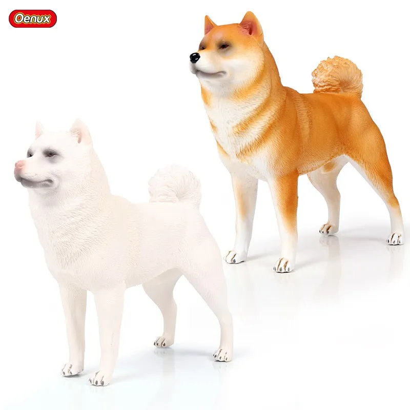 Oenux New Big Dog Animal Simulation Bull Terrier Rottweiler Corgi Shiba Inu Bully Dog Action Figures Pvc Lovely Pet Model Toys