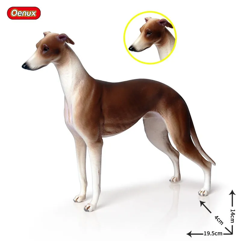 Oenux New Big Dog Animal Simulation Bull Terrier Rottweiler Corgi Shiba Inu Bully Dog Action Figures Pvc Lovely Pet Model Toys