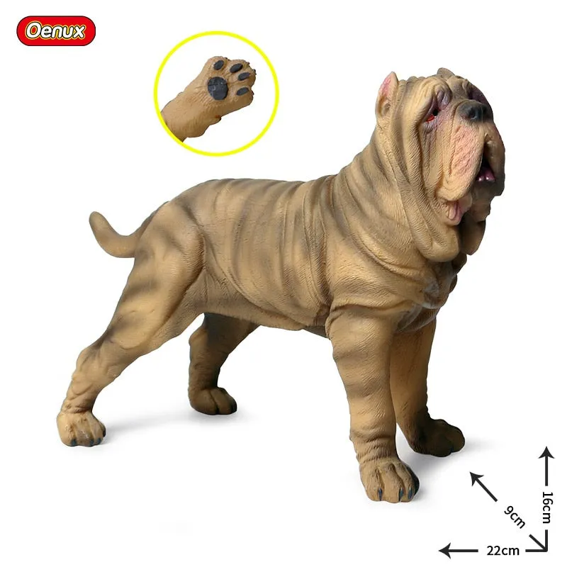 Oenux New Big Dog Animal Simulation Bull Terrier Rottweiler Corgi Shiba Inu Bully Dog Action Figures Pvc Lovely Pet Model Toys