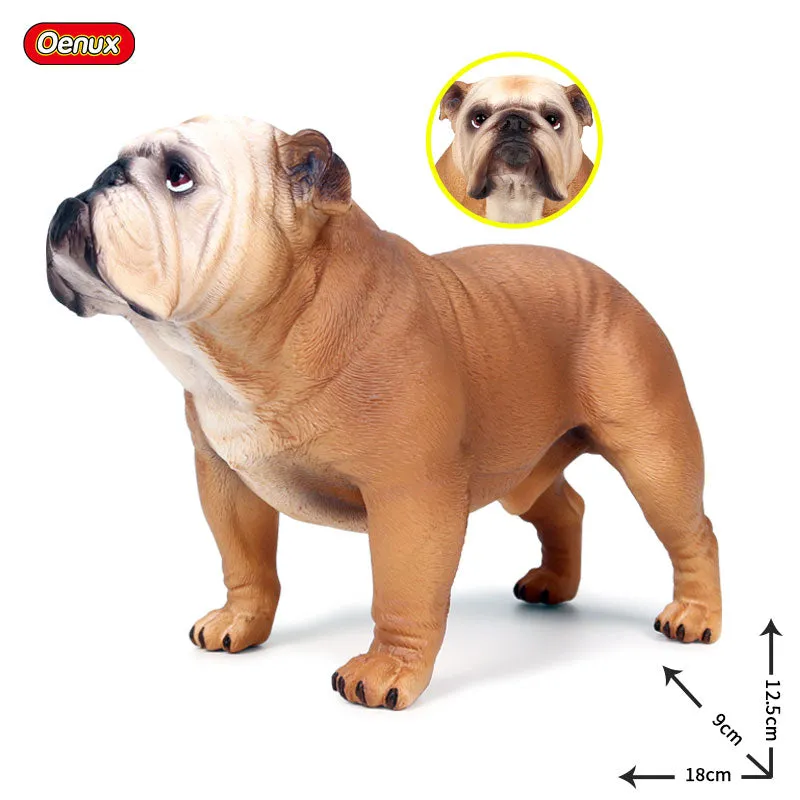 Oenux New Big Dog Animal Simulation Bull Terrier Rottweiler Corgi Shiba Inu Bully Dog Action Figures Pvc Lovely Pet Model Toys