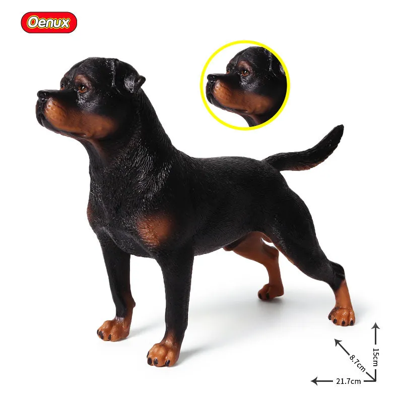 Oenux New Big Dog Animal Simulation Bull Terrier Rottweiler Corgi Shiba Inu Bully Dog Action Figures Pvc Lovely Pet Model Toys