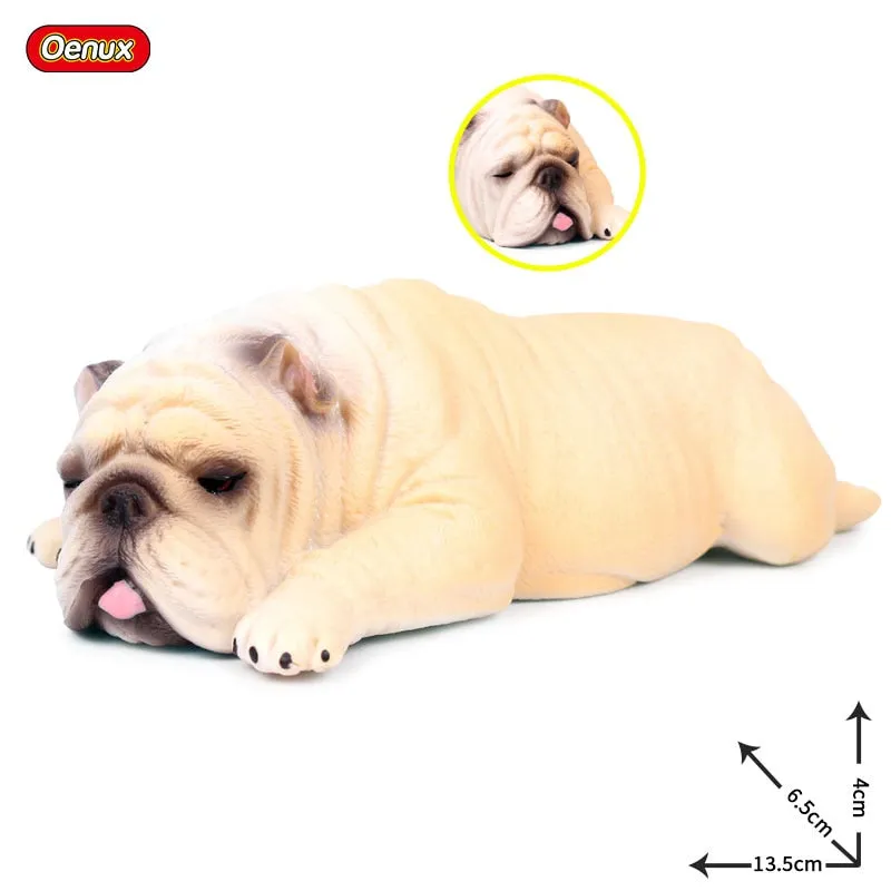 Oenux New Big Dog Animal Simulation Bull Terrier Rottweiler Corgi Shiba Inu Bully Dog Action Figures Pvc Lovely Pet Model Toys