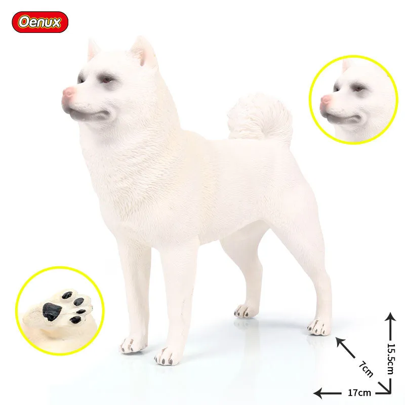 Oenux New Big Dog Animal Simulation Bull Terrier Rottweiler Corgi Shiba Inu Bully Dog Action Figures Pvc Lovely Pet Model Toys