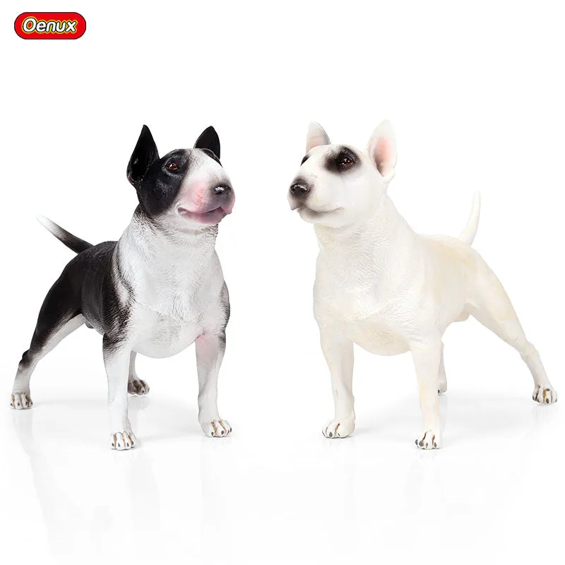 Oenux New Big Dog Animal Simulation Bull Terrier Rottweiler Corgi Shiba Inu Bully Dog Action Figures Pvc Lovely Pet Model Toys