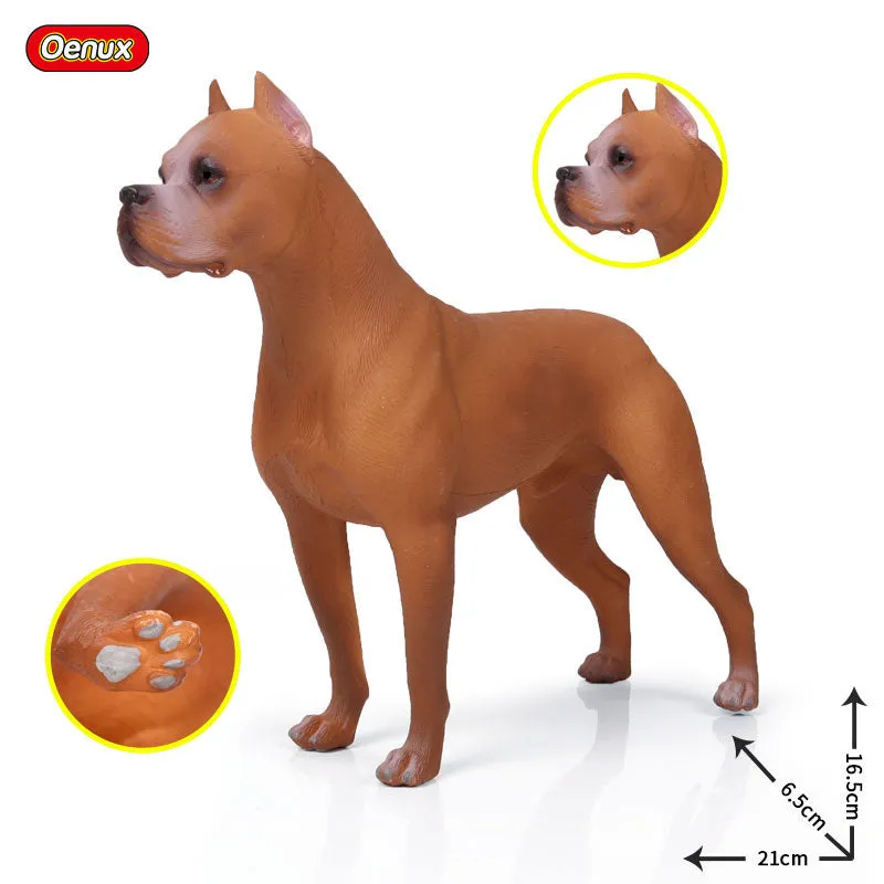 Oenux New Big Dog Animal Simulation Bull Terrier Rottweiler Corgi Shiba Inu Bully Dog Action Figures Pvc Lovely Pet Model Toys