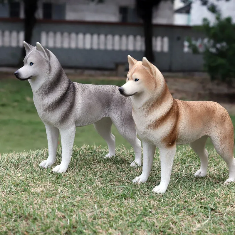 Oenux New Big Dog Animal Simulation Bull Terrier Rottweiler Corgi Shiba Inu Bully Dog Action Figures Pvc Lovely Pet Model Toys