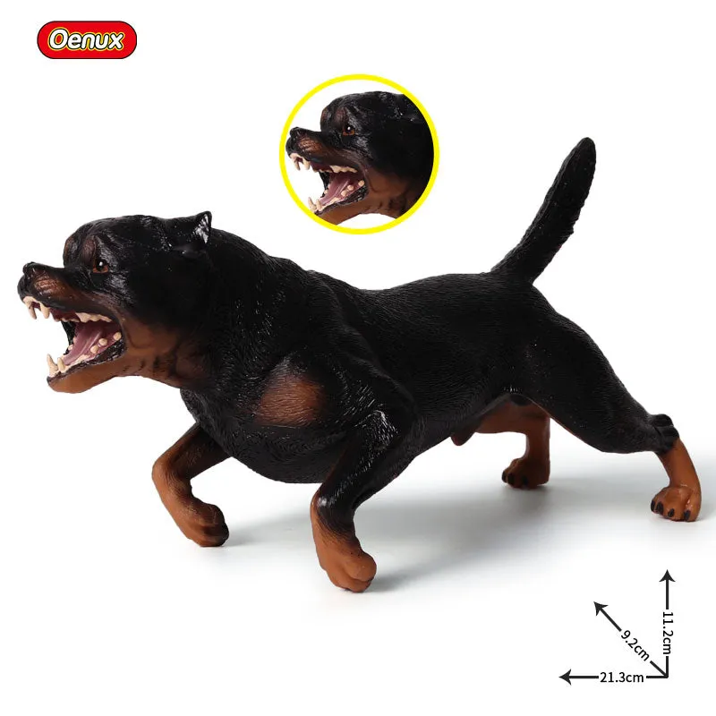 Oenux New Big Dog Animal Simulation Bull Terrier Rottweiler Corgi Shiba Inu Bully Dog Action Figures Pvc Lovely Pet Model Toys