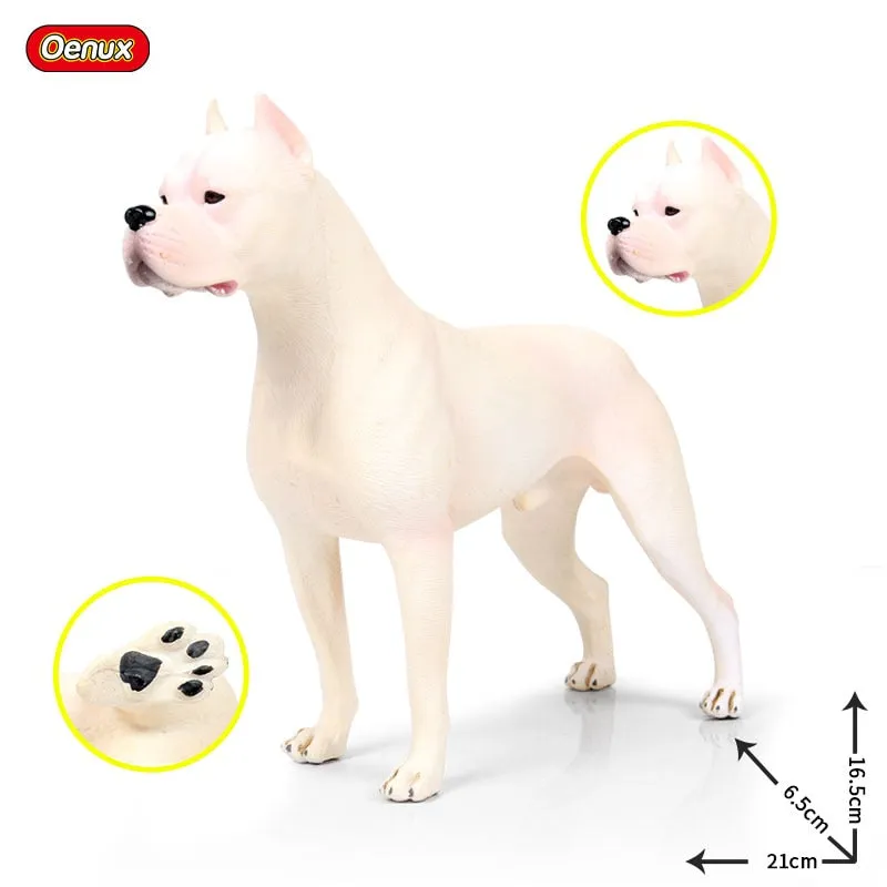 Oenux New Big Dog Animal Simulation Bull Terrier Rottweiler Corgi Shiba Inu Bully Dog Action Figures Pvc Lovely Pet Model Toys