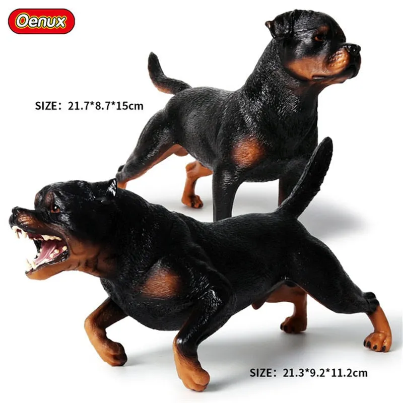 Oenux New Big Dog Animal Simulation Bull Terrier Rottweiler Corgi Shiba Inu Bully Dog Action Figures Pvc Lovely Pet Model Toys