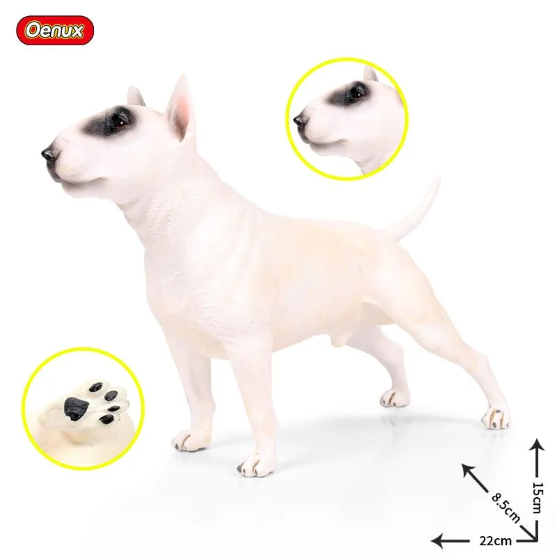 Oenux New Big Dog Animal Simulation Bull Terrier Rottweiler Corgi Shiba Inu Bully Dog Action Figures Pvc Lovely Pet Model Toys