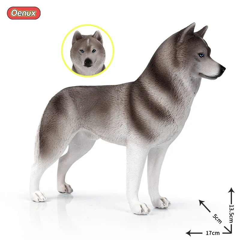 Oenux New Big Dog Animal Simulation Bull Terrier Rottweiler Corgi Shiba Inu Bully Dog Action Figures Pvc Lovely Pet Model Toys