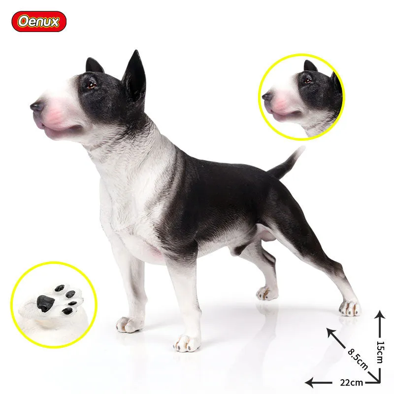 Oenux New Big Dog Animal Simulation Bull Terrier Rottweiler Corgi Shiba Inu Bully Dog Action Figures Pvc Lovely Pet Model Toys