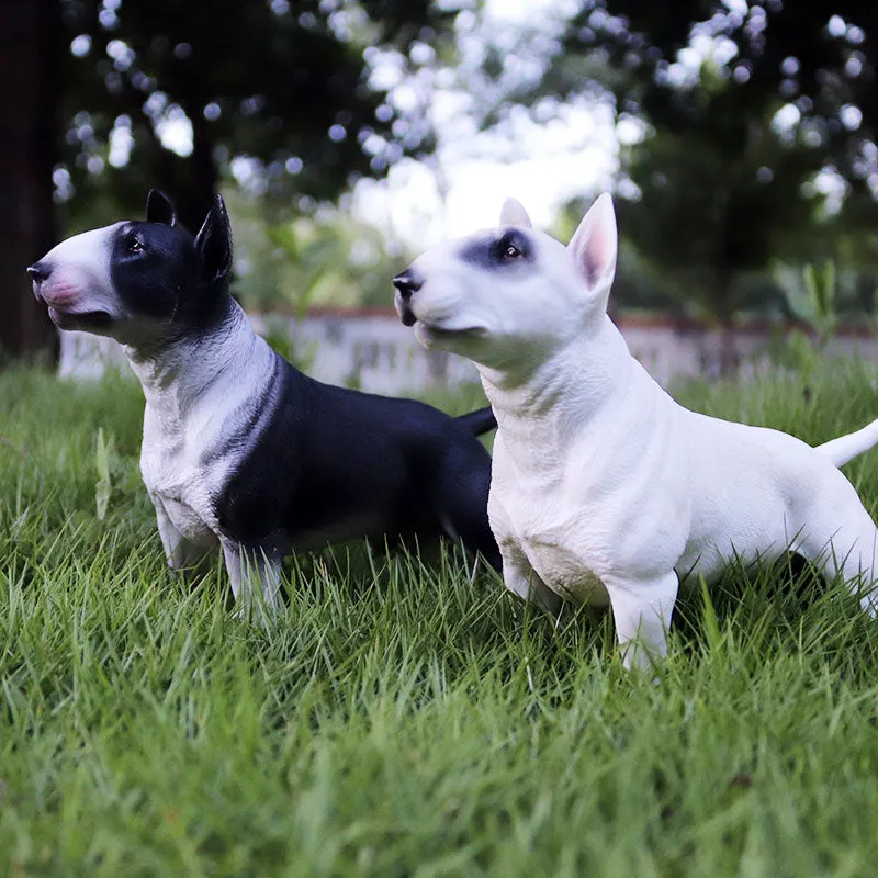 Oenux New Big Dog Animal Simulation Bull Terrier Rottweiler Corgi Shiba Inu Bully Dog Action Figures Pvc Lovely Pet Model Toys