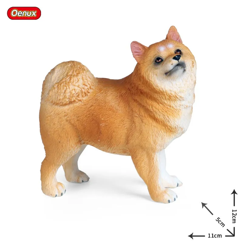 Oenux New Big Dog Animal Simulation Bull Terrier Rottweiler Corgi Shiba Inu Bully Dog Action Figures Pvc Lovely Pet Model Toys