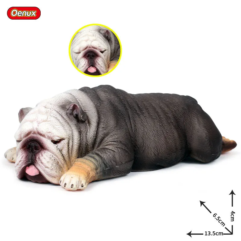 Oenux New Big Dog Animal Simulation Bull Terrier Rottweiler Corgi Shiba Inu Bully Dog Action Figures Pvc Lovely Pet Model Toys