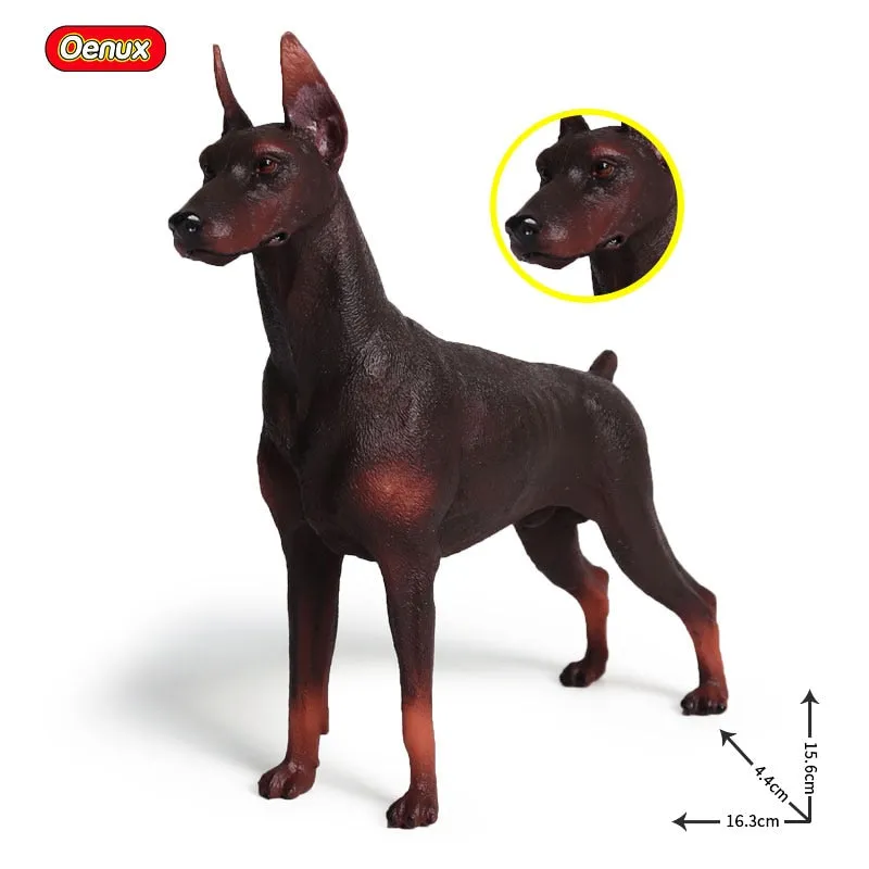 Oenux New Big Dog Animal Simulation Bull Terrier Rottweiler Corgi Shiba Inu Bully Dog Action Figures Pvc Lovely Pet Model Toys