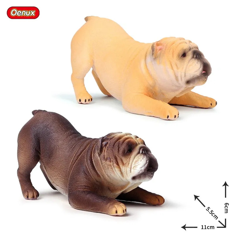 Oenux New Big Dog Animal Simulation Bull Terrier Rottweiler Corgi Shiba Inu Bully Dog Action Figures Pvc Lovely Pet Model Toys