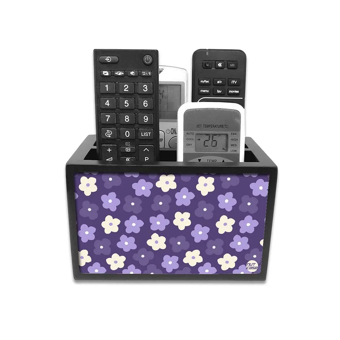 Organizer For TV AC Remotes - Purple Flowers