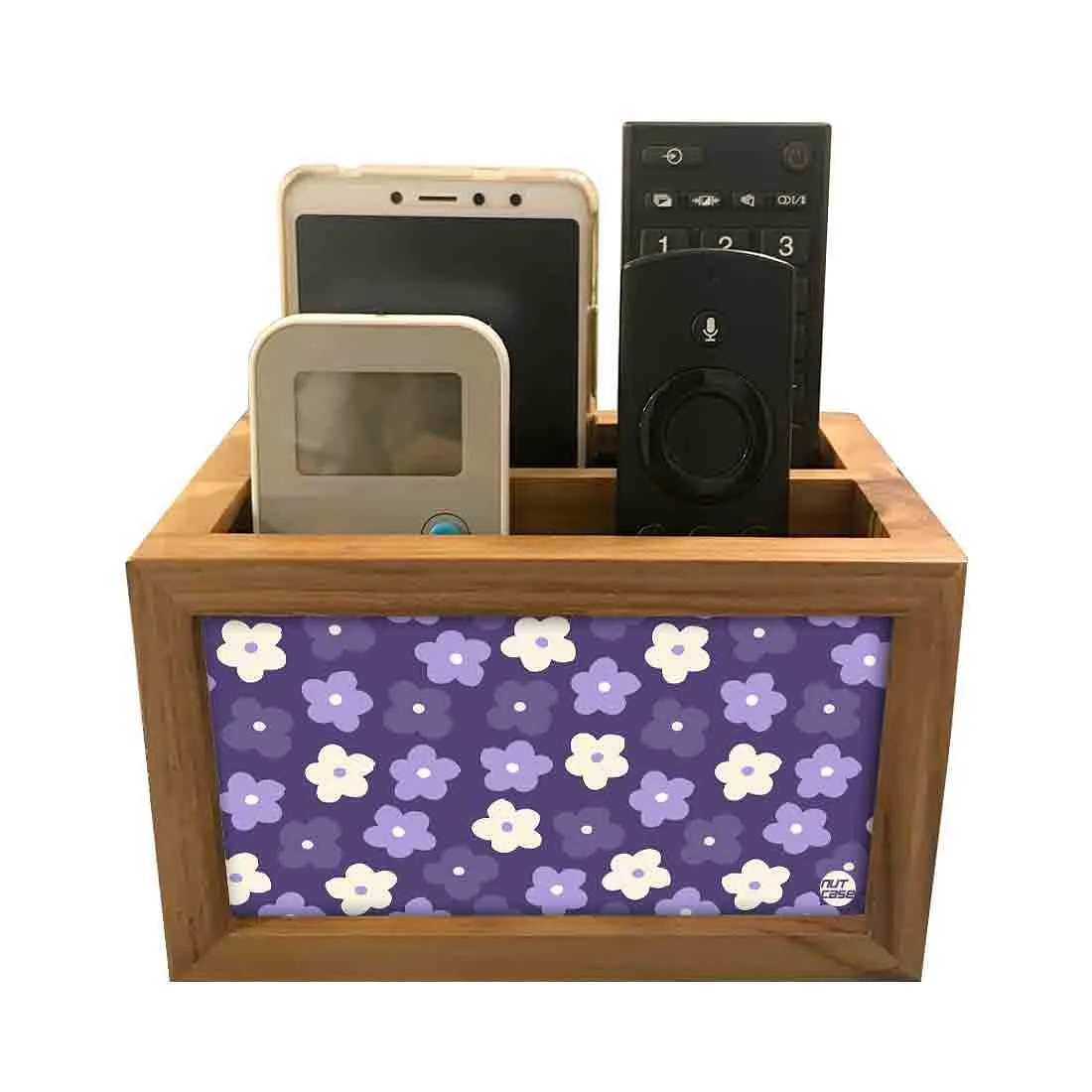 Organizer For TV AC Remotes - Purple Flowers
