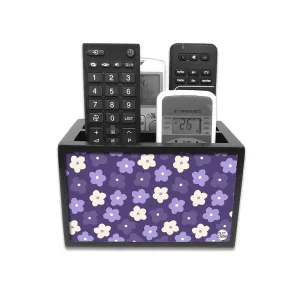 Organizer For TV AC Remotes - Purple Flowers