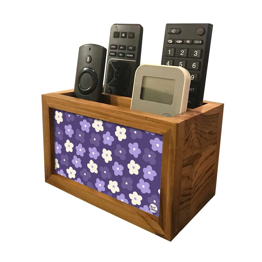 Organizer For TV AC Remotes - Purple Flowers