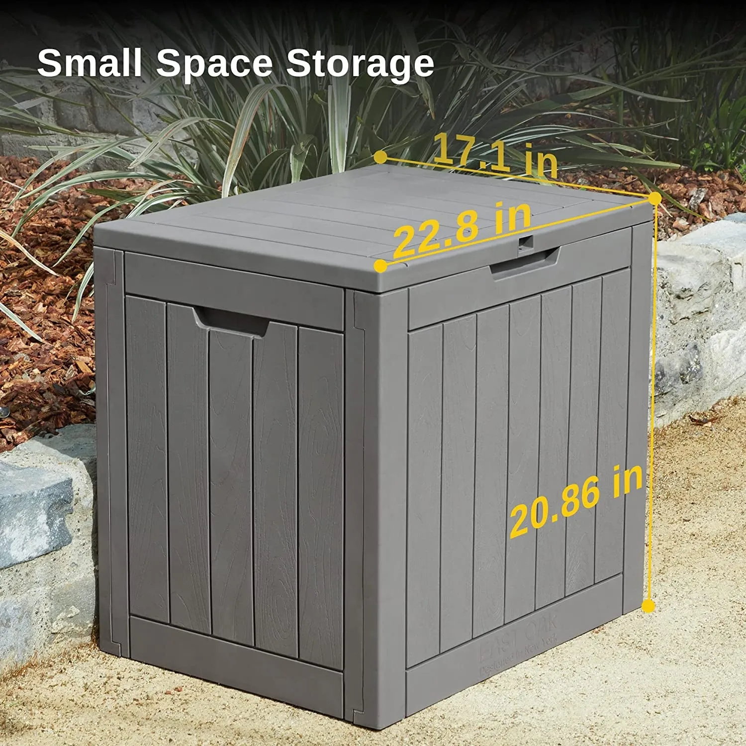 Outdoor Storage Box, 31 Gallon Deck Box Indoor and Outdoor Use, Waterproof Resin Storage Bin for Package Delivery, Patio Cushions, Gardening Tools, Lockable, UV Resistant, Grey
