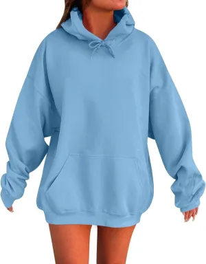 Oversized Hoodies For Women Plus Size Long Sleeve Drawstring Pullover Sweatshirt Trendy Winter Clothes With Pockets