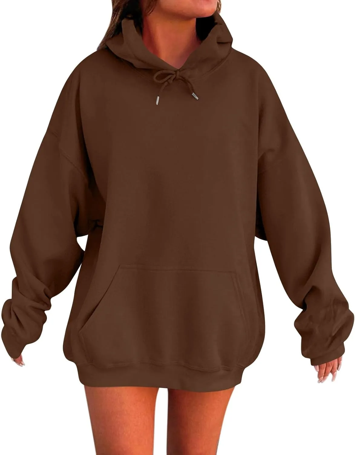 Oversized Hoodies For Women Plus Size Long Sleeve Drawstring Pullover Sweatshirt Trendy Winter Clothes With Pockets
