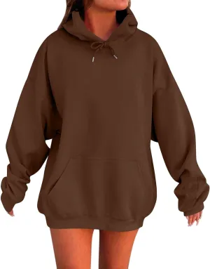 Oversized Hoodies For Women Plus Size Long Sleeve Drawstring Pullover Sweatshirt Trendy Winter Clothes With Pockets