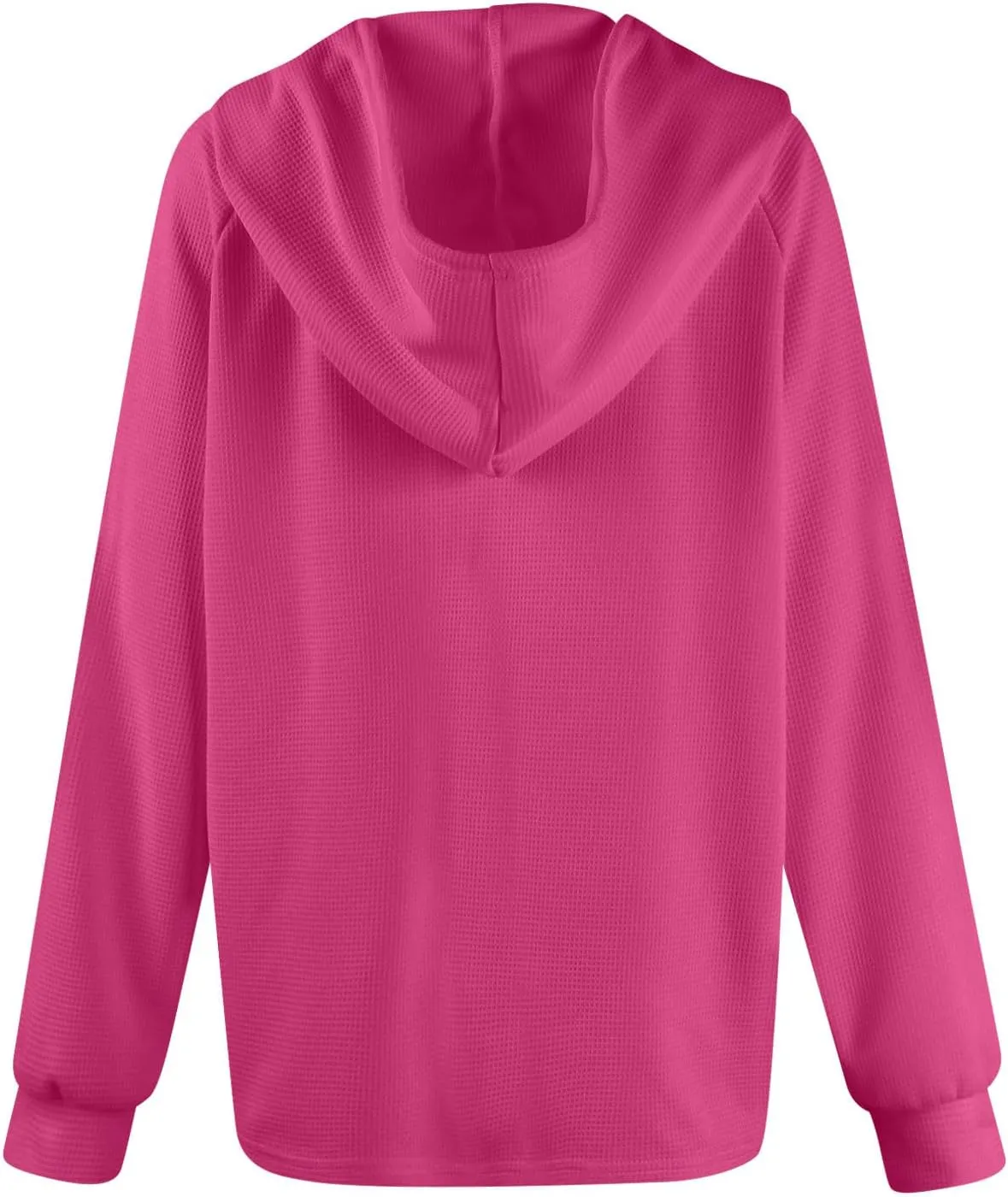 Oversized Hoodies for Women Trendy Waffle Knit V Neck Sweatshirt Cute Y2k Hoodie Long Sleeve Pullover Tops