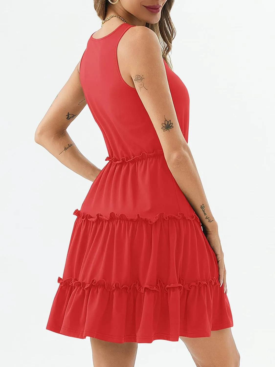 PerZeal Women's 2025 Summer Dress Casual Sleeveless Boho Beach Vacation Outfits Mini Sundress