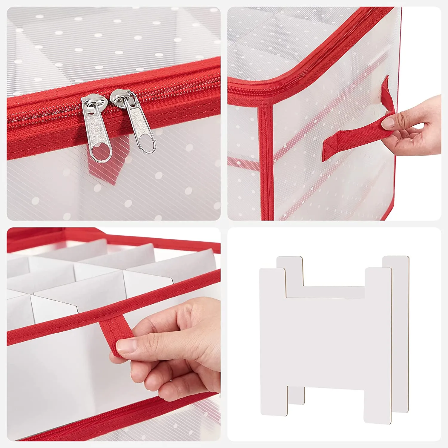 Plastic Christmas Ornament Storage Boxes, Keeps 128 Holiday Ornaments and Holiday Decor