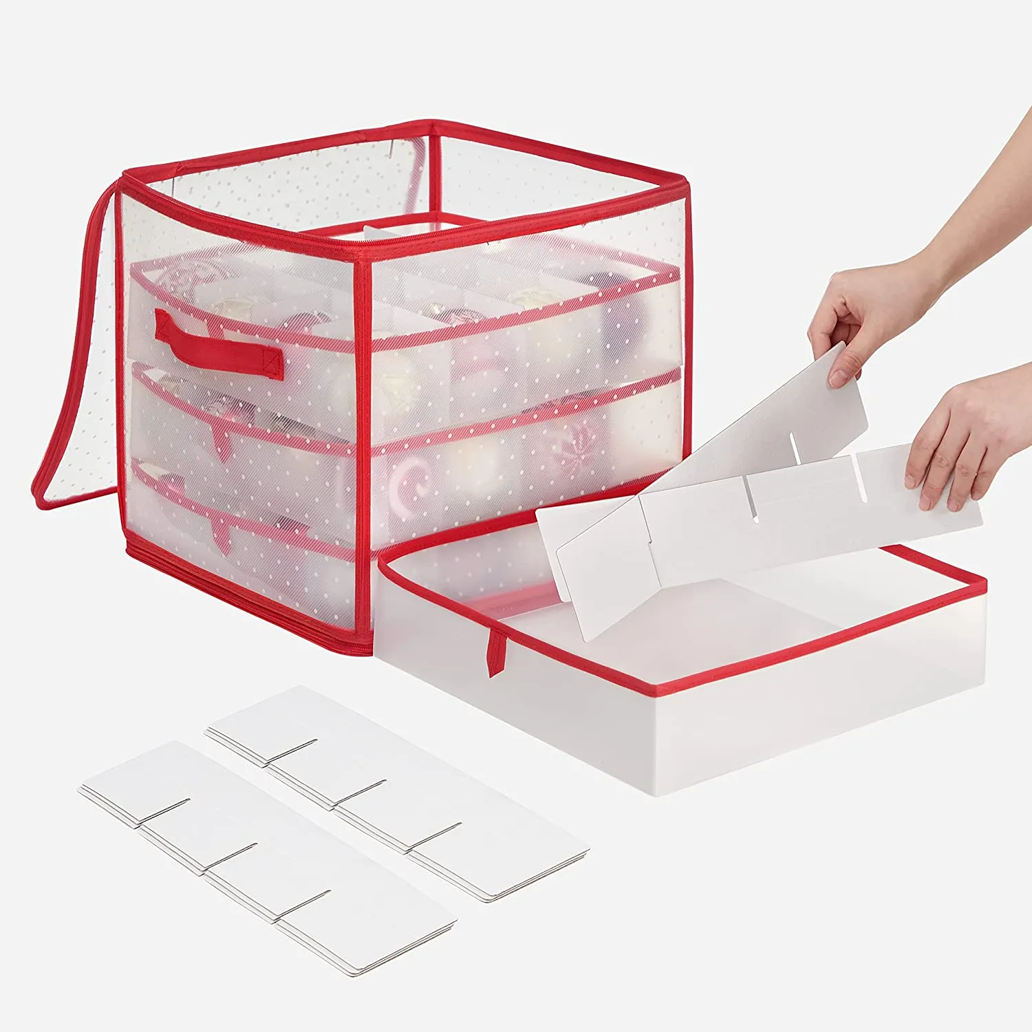Plastic Christmas Ornament Storage Boxes, Keeps 128 Holiday Ornaments and Holiday Decor