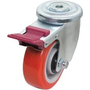 POLY CASTOR 125MM BOLT HOLE W/BRAKE