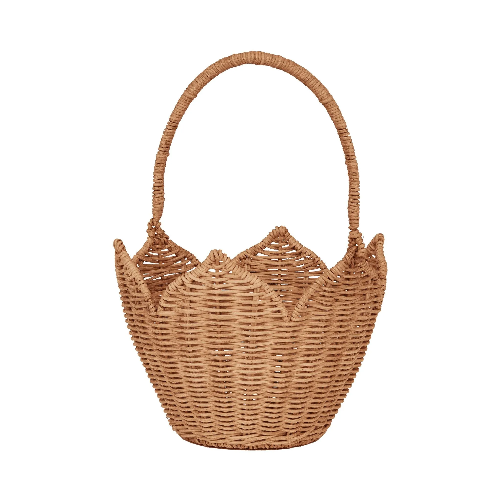 Rattan Poinsettia Carry Basket | Natural