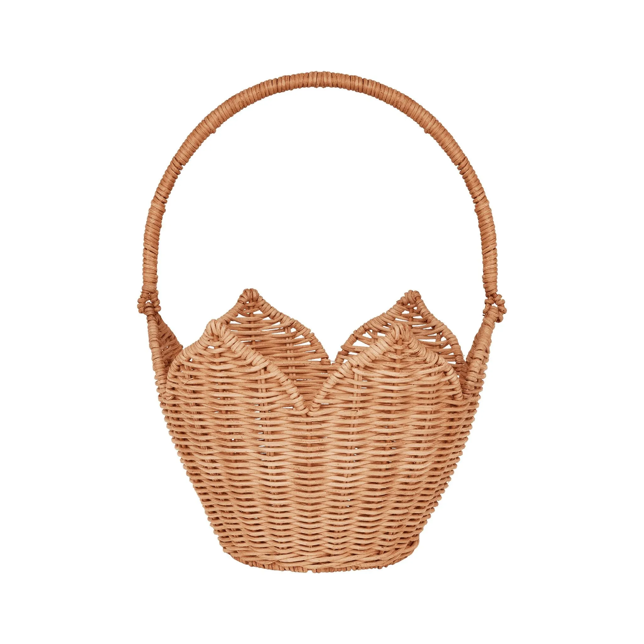 Rattan Poinsettia Carry Basket | Natural
