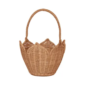 Rattan Poinsettia Carry Basket | Natural