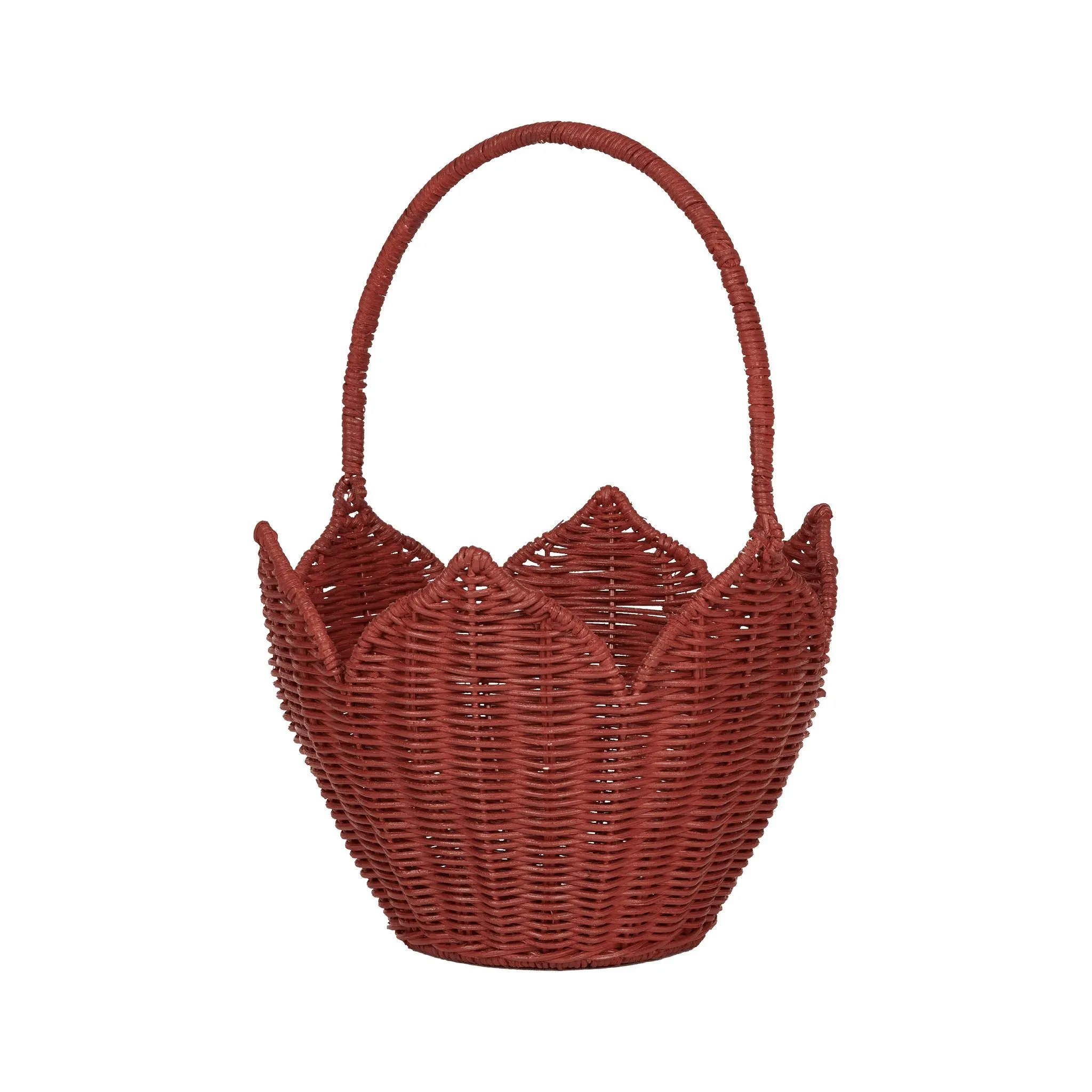 Rattan Poinsettia Carry Basket | Red