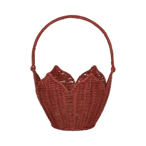 Rattan Poinsettia Carry Basket | Red