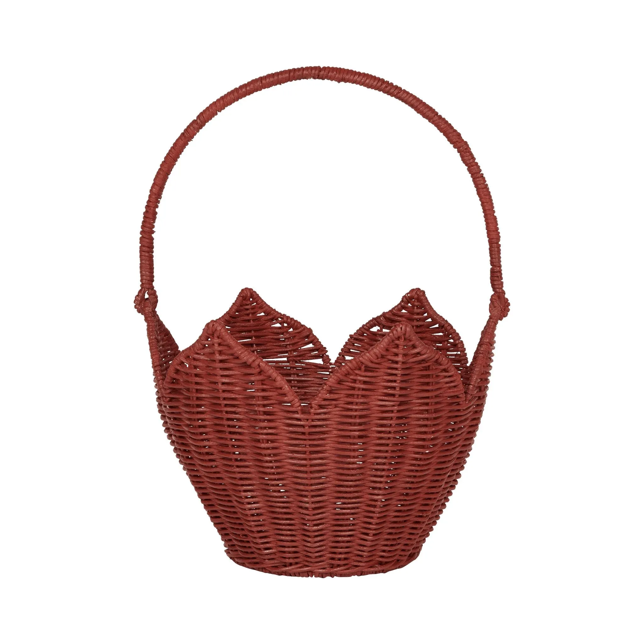 Rattan Poinsettia Carry Basket | Red