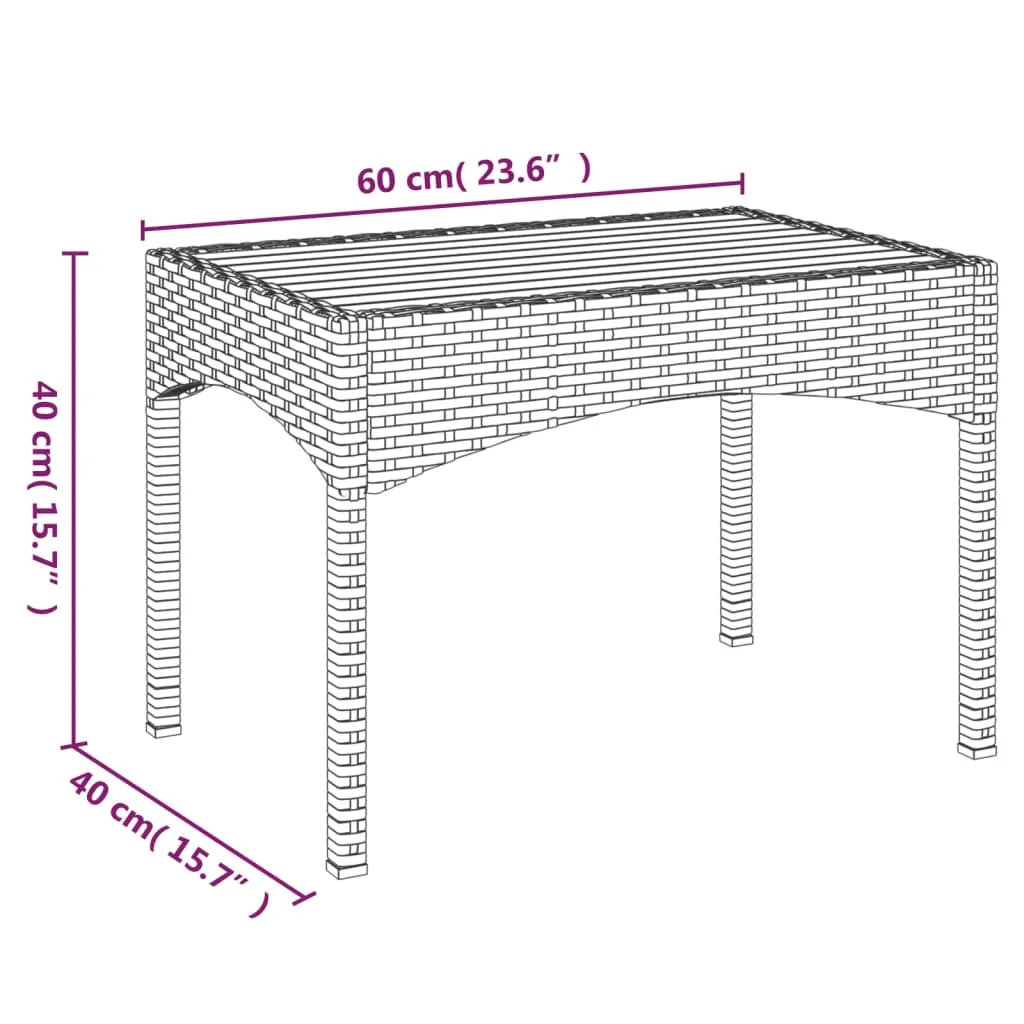 Reclining Chair 2 Pcs Outdoor Patio Lounge Chair with Table Poly Rattan
