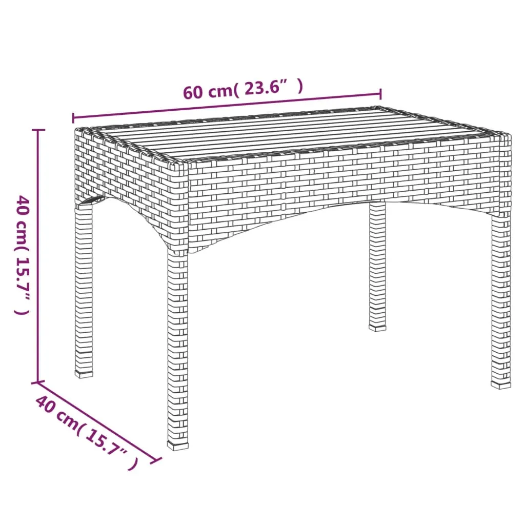 Reclining Chair 2 Pcs Outdoor Patio Lounge Chair with Table Poly Rattan
