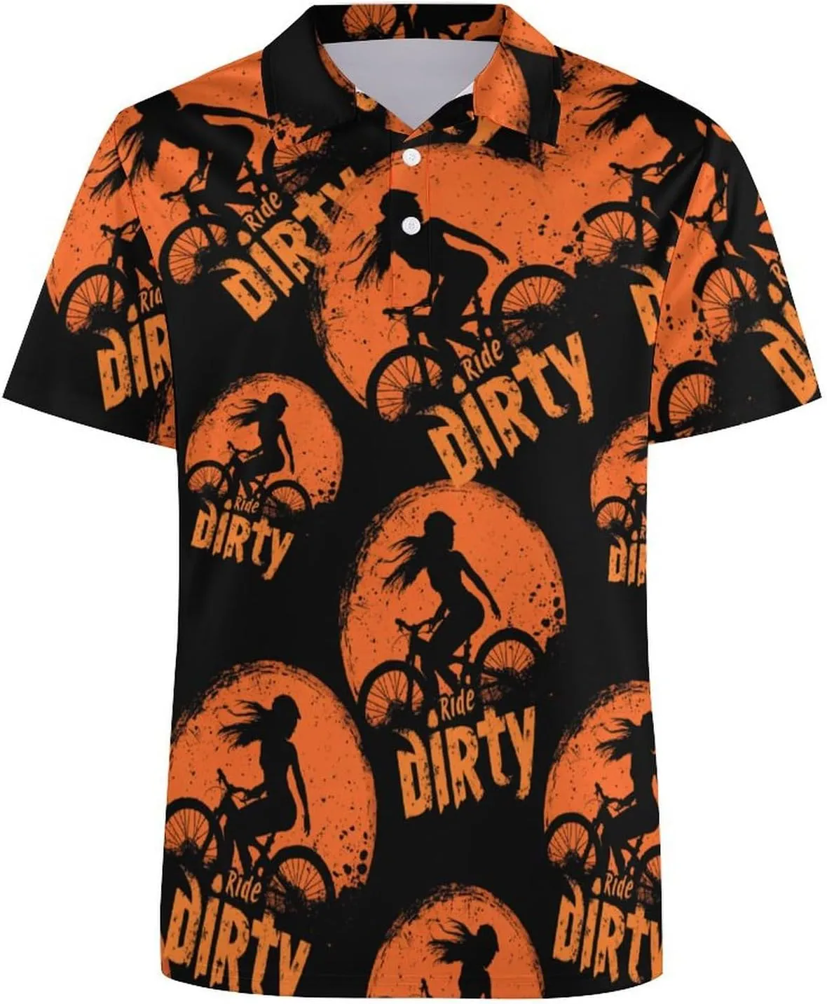 Ride Dirty Mens Polo Shirts Quick Dry Short Sleeve T-shirts Slim Tennis Collared Tees Tops