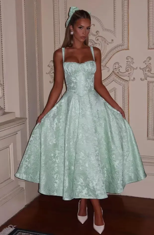 Satin Prom Dresses 2025 with Bow Floral Ruched A-Line Corset Cocktail Party Evening Gown with Pockets