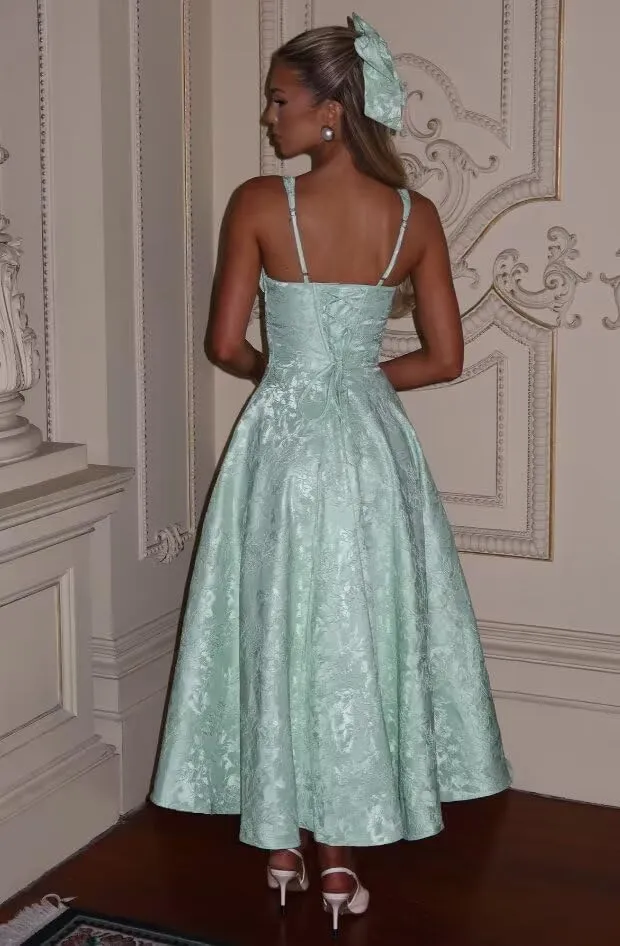 Satin Prom Dresses 2025 with Bow Floral Ruched A-Line Corset Cocktail Party Evening Gown with Pockets