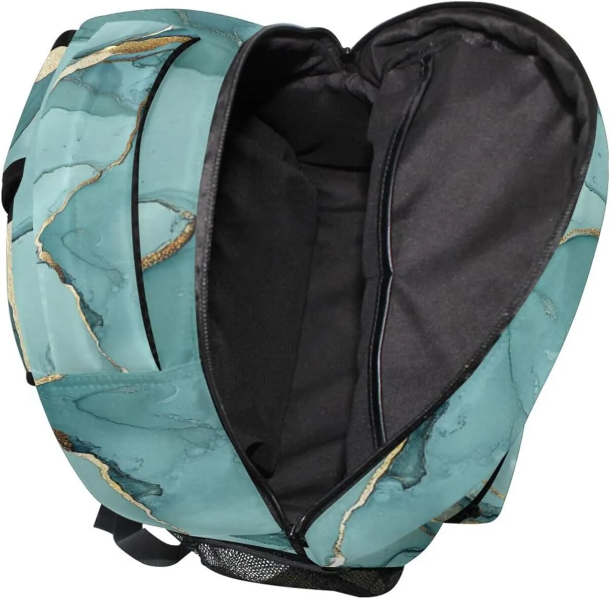 School Backpack for Men Women Fashion Diaper Bag Backpack with Chest Strap for College Work Marble Silver Sage Green