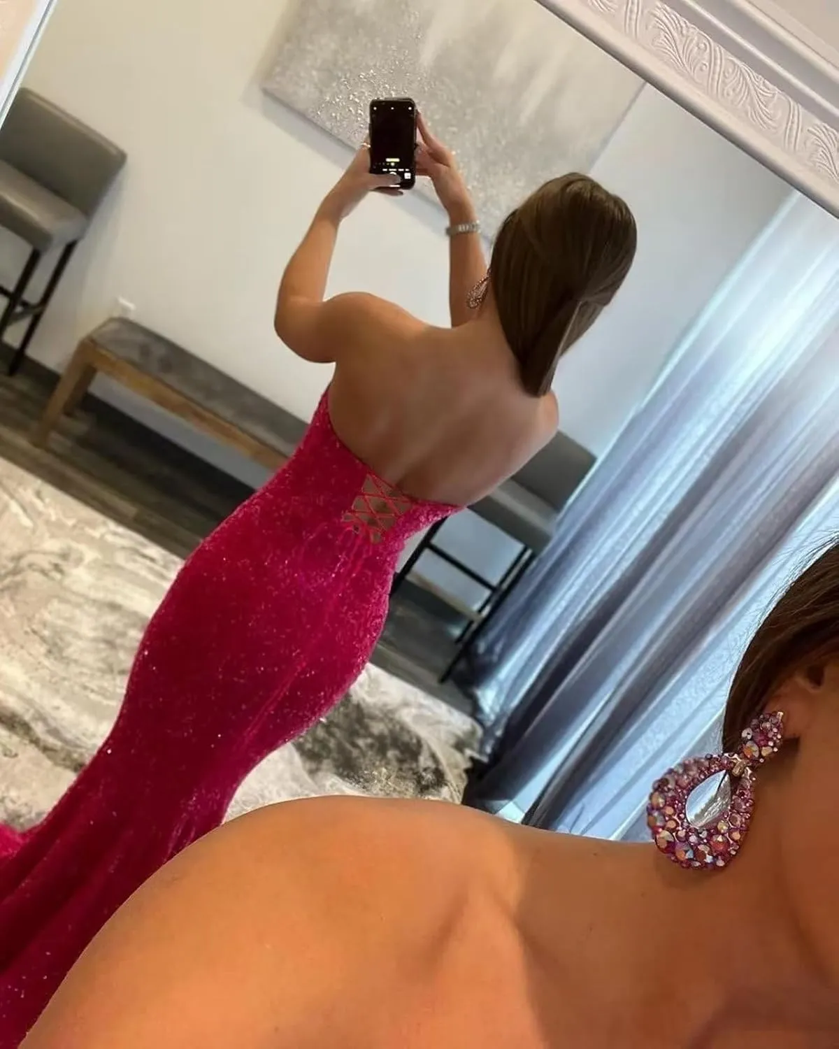 Sequin Prom Dresses for Women Mermaid Long Evening Gowns Sparkly V-Neck Formal Dress